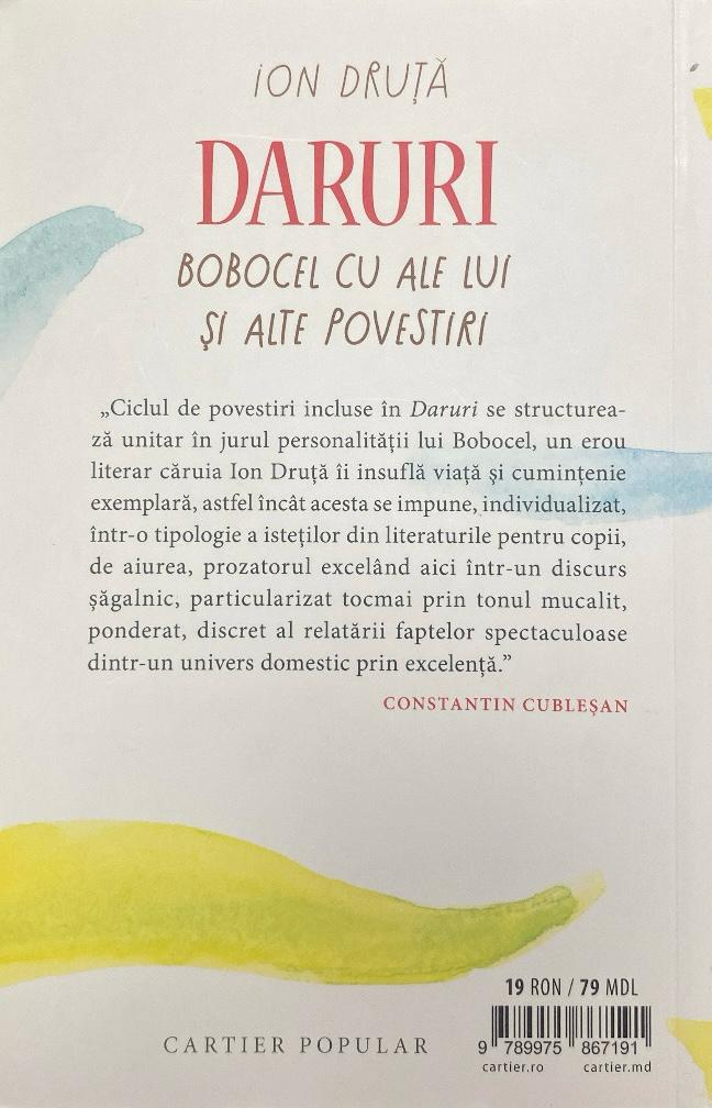 Daruri/ Bobocel cu ale lui și alye povestiri — verso